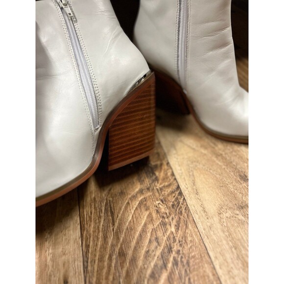 Steve Madden White Western Style Charleen Booties 8 - Picture 3 of 4